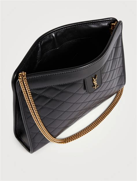 ysl black clutch with gold|ysl monogram quilted clutch.